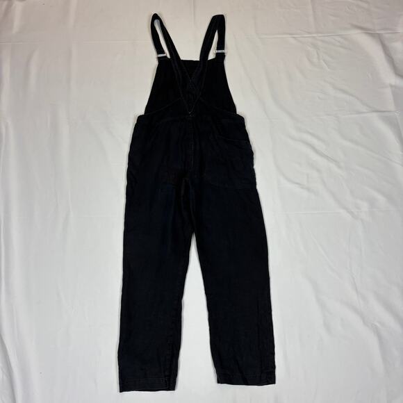 Lily Ashwell Black Linen Overalls Women's Small Indie Lagenlook - Picture 3 of 8